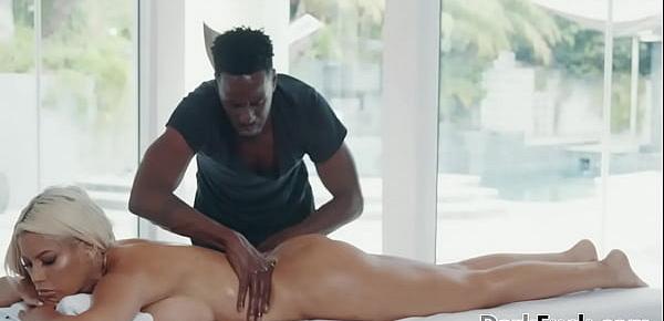  Black masseur fucks a yoga babe - Bridgette B